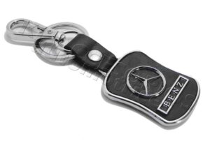 LLAVERO MERCEDES BENZ, ACABADO PIEL CON METAL