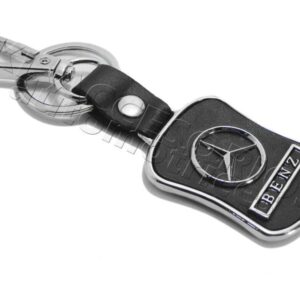 LLAVERO MERCEDES BENZ, ACABADO PIEL CON METAL