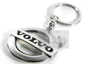 LLAVERO VOLVO DISEÑO 3D, DOBLE VISTA, HECHO DE ALUMINIO CROMADO
