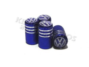 JUEGO DE TAPAS AIRE LLANTA VOLKSWAGEN, ALUMINIO AZUL, UNIVERSALES