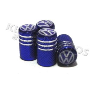 JUEGO DE TAPAS AIRE LLANTA VOLKSWAGEN, ALUMINIO AZUL, UNIVERSALES