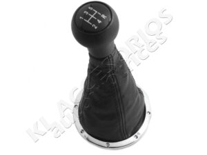 SET POMO PALANCA DE VELOCIDADES CON MARCO REDONDO ALUMINIO CROMADO COMPATIBLE VOLKSWAGEN POINTER