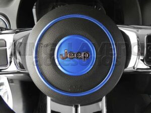 EMBELLECEDORES PARA CENTRO DE VOLANTE EN AZUL- JEEP, PATRIOT, COMPASS, WRANGLER, SAHARA