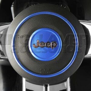 EMBELLECEDORES PARA CENTRO DE VOLANTE EN AZUL- JEEP, PATRIOT, COMPASS, WRANGLER, SAHARA