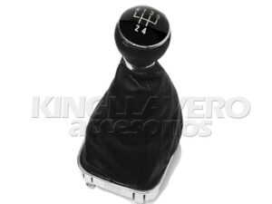 SET DE PALANCA DE VELOCIDADES CON FUNDA DE PIEL Y MARCO CROMO - BORA, JETTA, GOLF MK6.