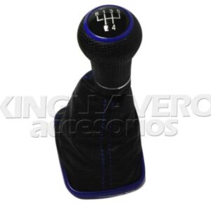 SET DE PALANCA DE VELOCIDADES CON FUNDA DE PIEL Y MARCO EN COLOR AZUL-JETTA Y GOLF MK4.