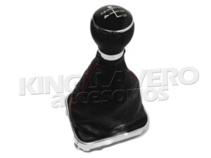 SET DE PALANCA DE VELOCIDADES CON FUNDA DE PIEL Y MARCO CROMO – BORA, JETTA, GOLF MK6.