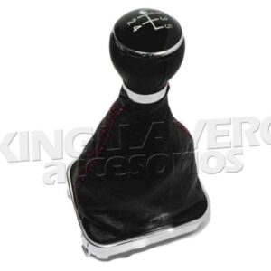 SET DE PALANCA DE VELOCIDADES CON FUNDA DE PIEL Y MARCO CROMO – BORA, JETTA, GOLF MK6.