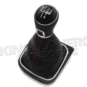 SET DE PALANCA DE VELOCIDADES CON FUNDA DE PIEL Y MARCO CROMO -GOLF MK7