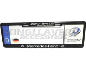 MARCO PORTAPLACA TIPO EUROPEO EDICION MERCEDES BENZ PETRONAS DEUTCHSLAND, AMG DRIVING PERFORMANCE HECHO DE PLASTICO ABS CON LETRAS EN RELIEVE, CALCOMANIAS EN VINIL AUTOADHERIBLE IMPRESO CON REFLEJANTE, COMPATIBLE CON TODAS LAS PLACAS MEXICANAS.