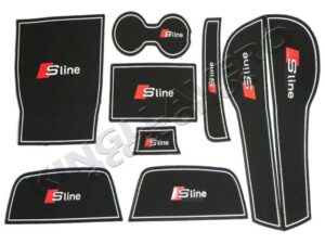 SET DE TAPETES CUBRE HUECOS AUDI A3 EDICION S-LINE, PORTAVASOS, REVISTEROS