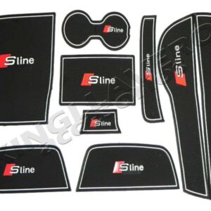 SET DE TAPETES CUBRE HUECOS AUDI A3 EDICION S-LINE, PORTAVASOS, REVISTEROS