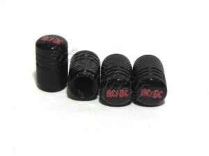 JUEGO DE TAPAS AIRE LLANTA, ROCK EDITION, AC/DC, ALUMINIO NEGRO, UNIVERSALES
