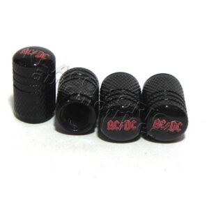 JUEGO DE TAPAS AIRE LLANTA, ROCK EDITION, AC/DC, ALUMINIO NEGRO, UNIVERSALES