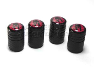 JUEGO DE TAPAS AIRE LLANTA, SPARTAN RACE EDITION, ROMANOS, AROO, ALUMINIO NEGRO, UNIVERSALES