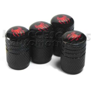 JUEGO DE TAPAS AIRE LLANTA, MARVEL EDITION, SPIDERMAN, ALUMINIO NEGRO, UNIVERSALES