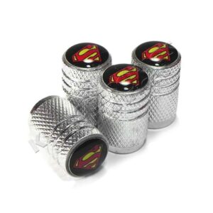 JUEGO DE TAPAS AIRE LLANTA, COMIC EDITION, SUPERMAN, ALUMINIO NEGRO, UNIVERSALES