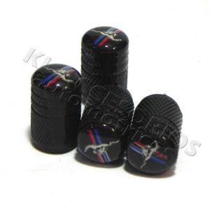 JUEGO DE TAPAS AIRE LLANTA, MUSTANG, SHELBY, ELEANOR, ALUMINIO NEGRO, UNIVERSALES