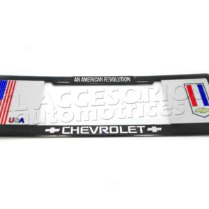 MARCO PORTAPLACA TIPO EUROPEO EDICION CHEVROLET AMERICAN FLAG, USA BADGEHECHO DE PLASTICO ABS CON LETRAS EN RELIEVE, CALCOMANIAS EN VINIL AUTOADHERIBLE IMPRESO CON REFLEJANTE, COMPATIBLE CON TODAS LAS PLACAS MEXICANAS.