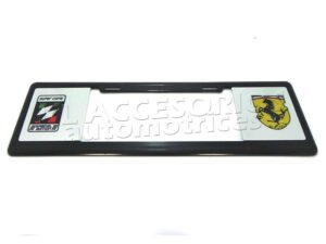 Marco portaplaca tipo europeo special edition super copa Ferrari, hecho de plastico compatible con las matriculas mexicanas, se instala en el mismo lugar de las placas actuales sin necesidad de adpataciones.