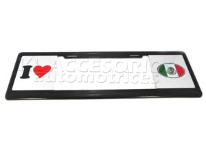 MARCO PORTAPLACA TIPO EUROPEO EDICION EDICION I LOVE MEXICO, BANDERA MEXICANA HECHO DE PLASTICO ABS CON LETRAS EN RELIEVE, CALCOMANIAS EN VINIL AUTOADHERIBLE IMPRESO CON REFLEJANTE, COMPATIBLE CON TODAS LAS PLACAS MEXICANAS.