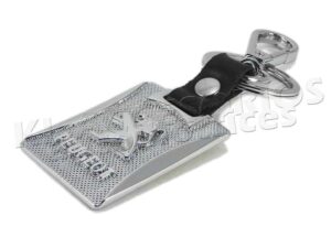 LLAVERO CROMO PIEL PEUGEOT, 206, 207, 306, 307, 308, 3008, RCZ, PARTNER