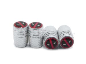 JUEGO DE TAPAS AIRE LLANTA, EDICION COMICAS, DEADPOOL, ALUMINIO, UNIVERSALES