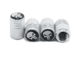 JUEGO DE TAPAS AIRE LLANTA, PUNISHER, CASTIGADOR, ALUMINIO, UNIVERSALES