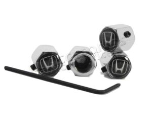 JUEGO DE TAPAS AIRE LLANTA CROMO, HONDA, ANTI ROBO, UNIVERSALES, ACERO INOXIDABLE