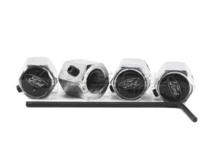 JUEGO DE TAPAS AIRE LLANTA CROMO, FORD, ANTI ROBO, UNIVERSALES, ACERO INOXIDABLE