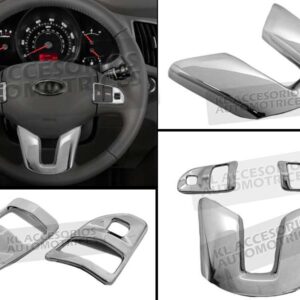 SET DE CUBIERTAS PARA VOLANTE CROMO - KIA SPORTAGE