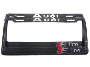 SET DE 2 MARCOS PORTA PLACAS TAMAÑO NACIONAL, EDICION AUDI S-LINE