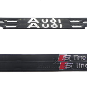 SET DE 2 MARCOS PORTA PLACAS TAMAÑO NACIONAL, EDICION AUDI S-LINE