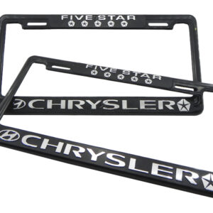 SET DE 2 MARCOS PORTA PLACAS CHRYSLER FIVE STAR, TAMAÑO NACIONAL