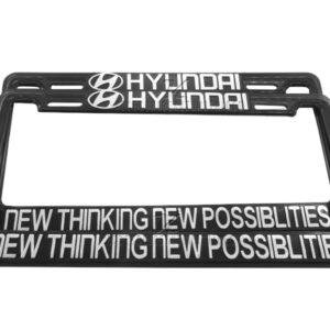 SET DE 2 MARCOS PORTA PLACAS HYUNDAI, NEW THINKING NEW POSSIBILITIES, TAMAÑO NACIONAL