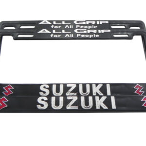 SET DE 2 MARCOS PORTA PLACAS SUZUKI, ALL GRIP FOR ALL PEOPLE, TAMAÑO NACIONAL