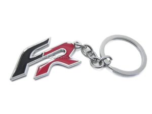 LLAVERO DE ALUMINIO FR, COLORES NEGRO CON ROJO