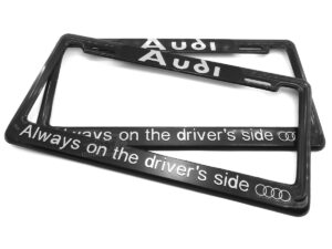SET DE 2 MARCOS PORTAPLACAS AUDI, ALWAYS ON DRIVERS SIDE