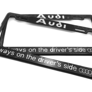 SET DE 2 MARCOS PORTAPLACAS AUDI, ALWAYS ON DRIVERS SIDE