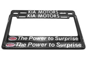 SET DE 2 MARCOS PORTAPLACAS KIA MOTORS, THE POWER TO SURPRISE