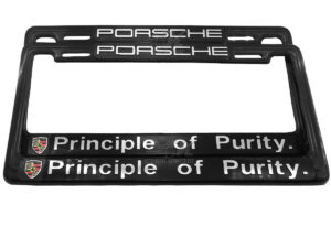 SET DE 2 MARCOS PORTAPLACAS PORSCHE, PRINCIPLE OF PURITY
