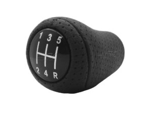 Pomo de la palanca de velocidades compatible con Mazda 3 modelos 2006 a 2012 con acabado deportivo en vinipiel calada