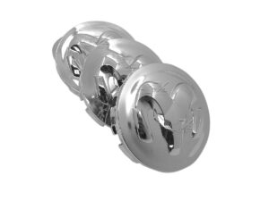 SET CON 4 CENTROS PARA RIN CON 63 MM DE DIAMETRO COMPATIBLE CON RAM 1500 2013 A 2021, CROMADO HECHO DE PLASTICO ABS.