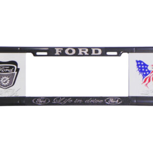 MARCO PORTAPLACA TIPO EUROPEO EDICION FORD LIGHTNING GRIL, EAGLE ON AMERICAN FLAG HECHO DE PLASTICO ABS CON LETRAS EN RELIEVE, CALCOMANIAS EN VINIL AUTOADHERIBLE IMPRESO CON REFLEJANTE, COMPATIBLE CON TODAS LAS PLACAS MEXICANAS.