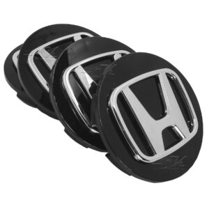 SET CON 4 TAPAS DE CENTRO DE RIN HECHO DE PLASTICO ABS, 69 MM DIAMETRO, COLOR NEGRO, LOGO CROMADO, CUMPLE CON LAS ESPECIFICACIONES ORIGINALES DEL VEHICULO, PRODUCTO GENERICO.