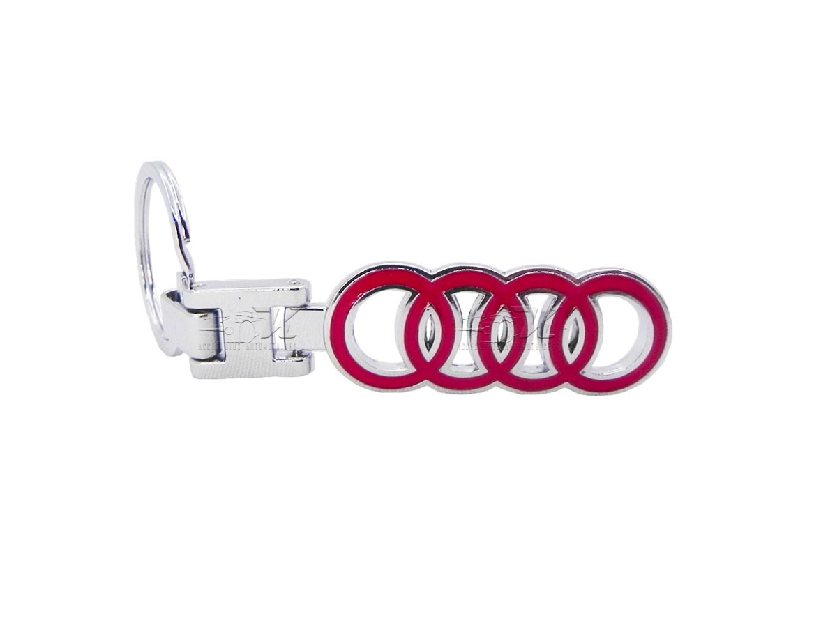 LLAVERO CON MOVIMIENTO ARTICULADO, EDICION PREMIUM AUDI, ACABADO PLATA, LOGO GRABADO, IDEAL PARA LAS LLAVES DEL VEHICULO.