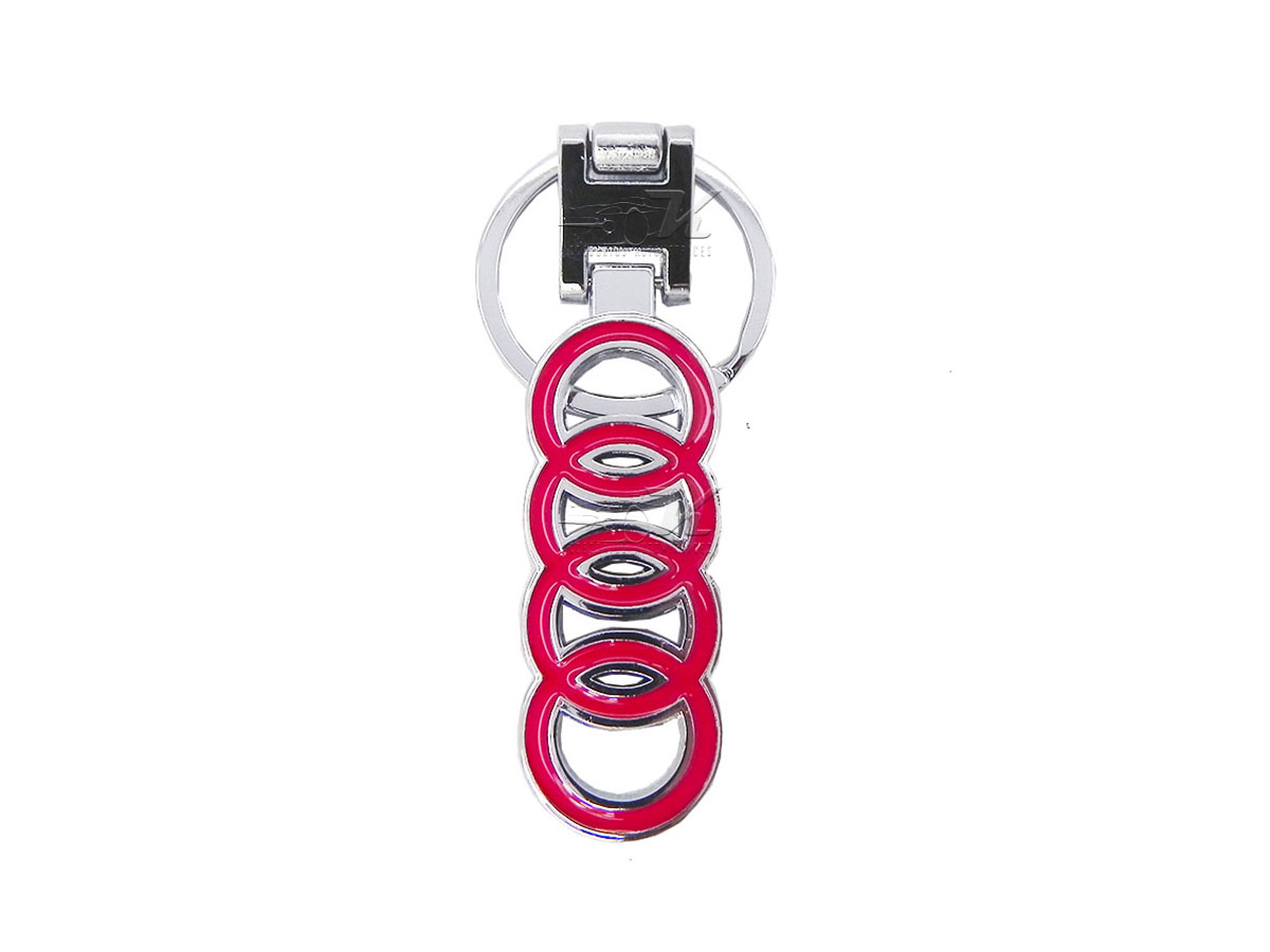 LLAVERO CON MOVIMIENTO ARTICULADO, EDICION PREMIUM AUDI, ACABADO PLATA, LOGO GRABADO, IDEAL PARA LAS LLAVES DEL VEHICULO.