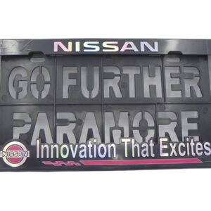 SET DE 2 PORTA PLACAS NISSAN, INNOVATION THAT EXCITES, VERSA, SENTRA, MARCH, KICKS, TSURU, NP300, MURANO, X-TRAIL, PATHFINDER