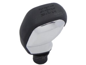 POMO DE ALUMINIO CON ACBADO CROMO PALANCA DE VELOCIDADES PEUGEOT 208, PLASTICO Y VELOCIDADES GRABADAS, INCLUYE ADAPTADOR.