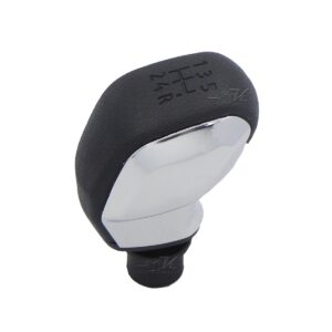 POMO DE ALUMINIO CON ACBADO CROMO PALANCA DE VELOCIDADES PEUGEOT 208, PLASTICO Y VELOCIDADES GRABADAS, INCLUYE ADAPTADOR.